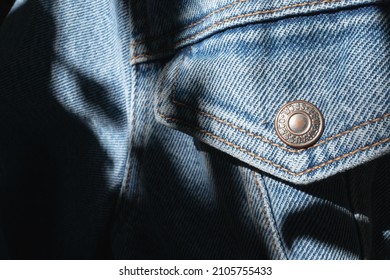 Buriram  Thailand -January 8 2022 : Jacket Pocket Stud Of Levis Jean