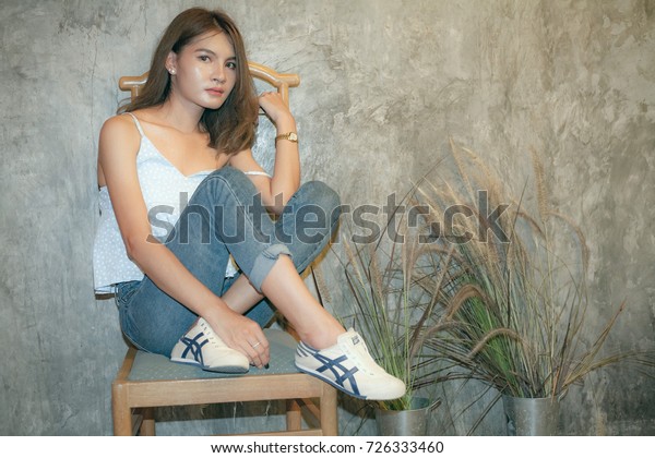 Girl Wearing Onitsuka Tiger Shoes 