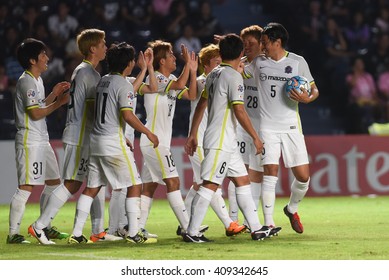 BURIRAM,THAILAND-APR 5:Players Of Sanfrecce Hiroshima Celebrates During AFC Champions League 2016 Buriram UTD.and Sanfrecce Hiroshima At I-mobile Stadium On April 5,2016 In Thailand