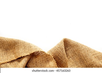 Burlap Fabric On White Background