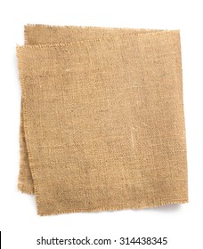 Burlap Hessian Sacking Isolated On White Background