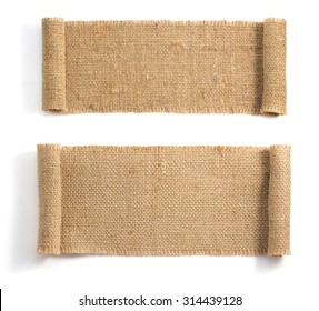 Burlap Hessian Sacking Isolated On White Background