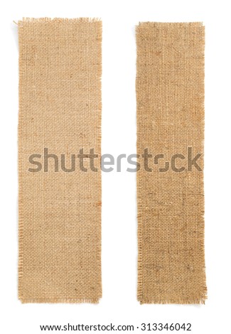 burlap hessian sacking isolated on white background