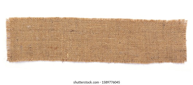 burlap hessian sacking texture isolated at white background