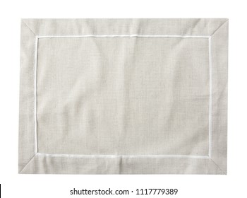 Burlap Kitchen Towel Table Cloth Isolated.Empty Copy Space Blanket.