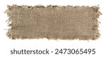 Burlap texture. A piece of torn burlap on a white background. Canvas. Packing material. Fabric