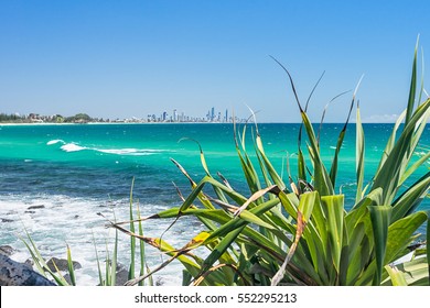 Burleigh Heads looking towards Surfers Paradise on the Gold Coast, Australia