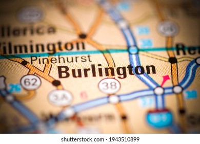 Burlington. Massachusetts. USA On A Geography Map