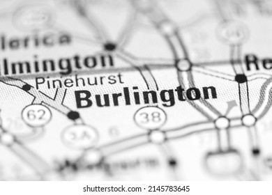 Burlington. Massachusetts. USA On A Geography Map