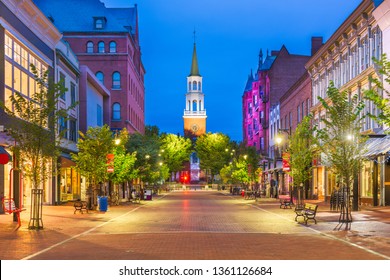 Burlington, Vermont, USA At Church Street Marketplace.