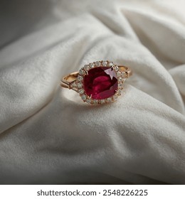 The Burmese Ruby is a dazzling gemstone known for its rich, dark red tone, frequently portrayed as an energetic 