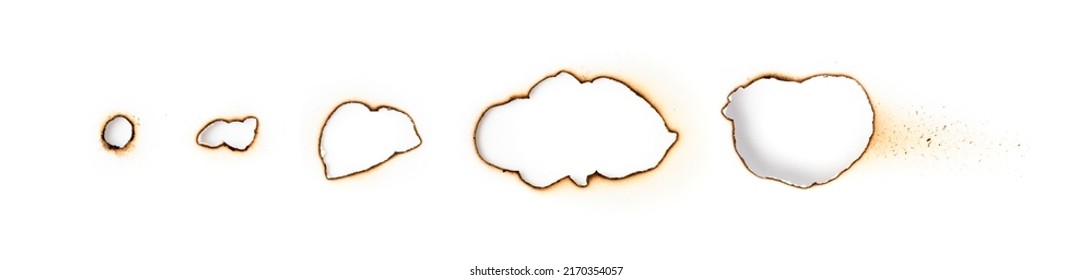 Burn Paper Mark Isolated. Burnt Sheet Stain, Burned Parchment, Burn Paper Texture Background