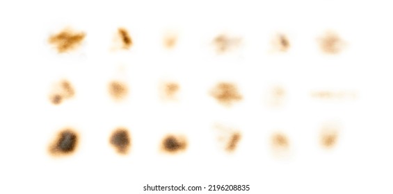 Burn Paper Mark Isolated. Burnt Sheet Stain, Burned Parchment, Burn Paper Texture Background