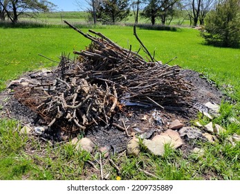 Burn Pile Rural Iowa Farm