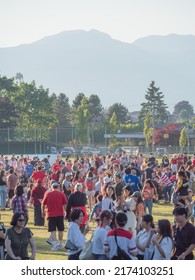 Burnaby, BC Canada - July 1, 2022: Canada Day Celebration At Central Park In Burnaby.