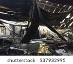 burned down building