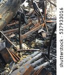 burned down building