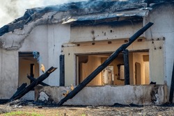 Burned Down House, Destruction, Flames And Smoke, No Insurance