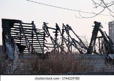 Burned Down House Roof, Home Insurance, Burned Down House