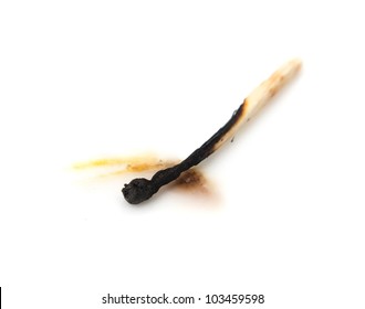 Burned Match On A White Background