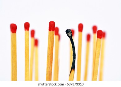 Burned Matches As A Symbol For Burnout