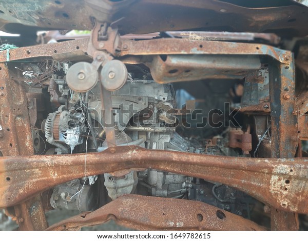 burned out car after\
accident