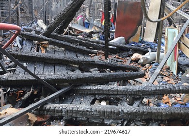 Burned Sweatshop Garment Factory After Fire Disaster