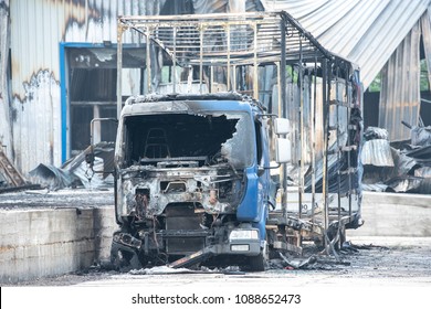 Burned Truck And Factory