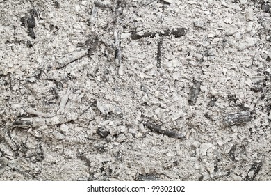 Burned Wood Ash Background From Home Fireplace