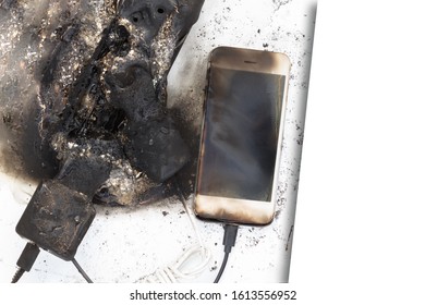 the burned-down power supply, phone, possible cause of the fire