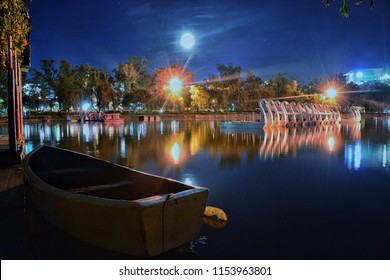 Burnham Lake At Night In Baguio City