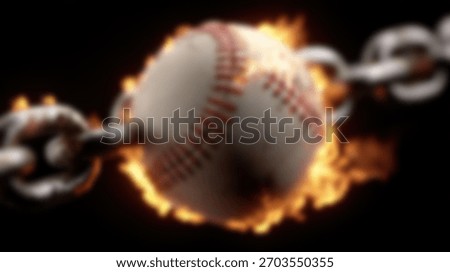 Burning baseball caught in a chain