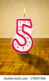 Burning Birthday Candle Number 5 Stock Photo 178347368 | Shutterstock