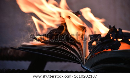 The burning book in one of the cold winter evenings