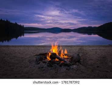 Burning campfire on the beach on my kayak camping trip - Powered by Shutterstock