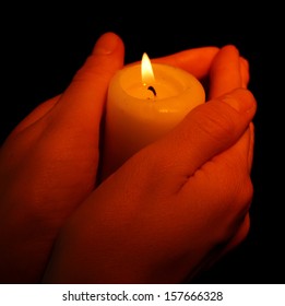 Burning Candle Hands Isolated On Black Stock Photo 157666328 | Shutterstock