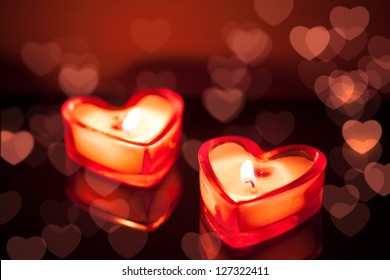 burning candle hearts