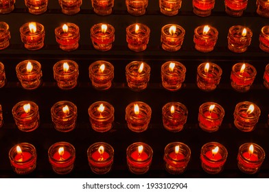 Burning Candle Light Inside Church