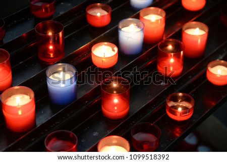 Burning candles in a church Stock foto © 