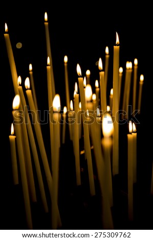 Similar – Many lighted candles in a church