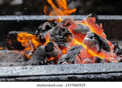 Burning charcoal to burn satay or meat. Hot. - Powered by Shutterstock