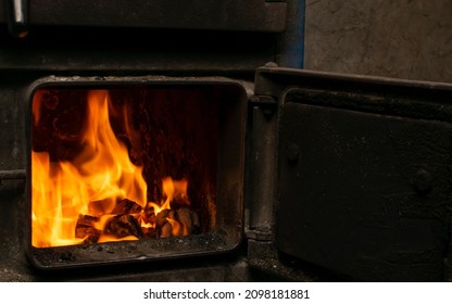 Burning Coal In A Central Heating Furnace