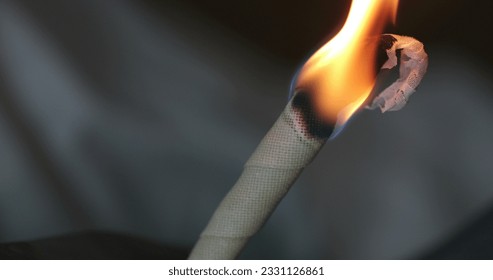 Burning cone ear wax removal ear candling - Powered by Shutterstock