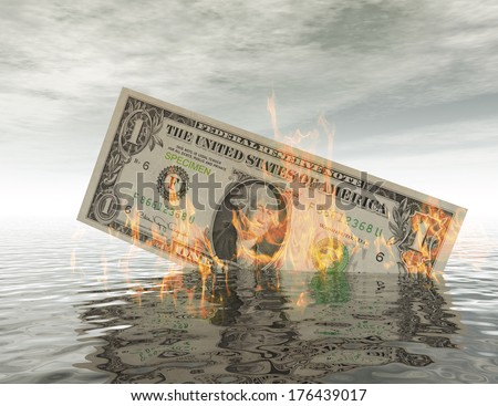 Burning Dollar Bill in the Water