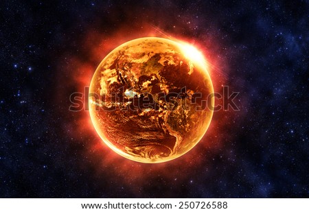Burning Earth - Elements of this Image Furnished By NASA