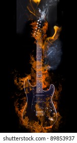 Burning Electric Guitar