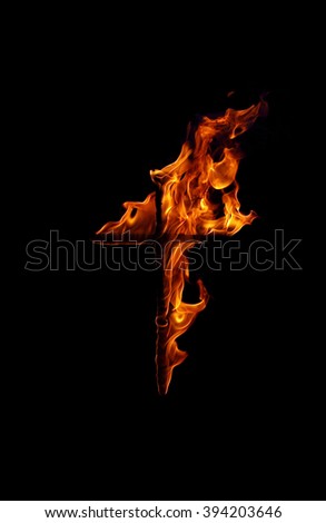 Burning fire cross