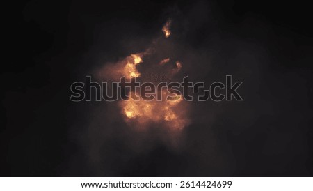 Burning Fire Falling From Top Use Black Background
