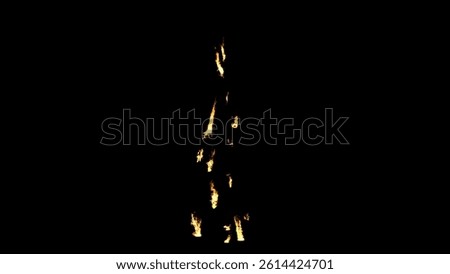 Burning Fire Falling From Top Use Black Background
