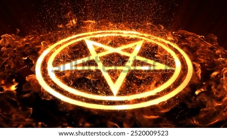 burning fire Ritual Summoning 5 Pentagram dark heat